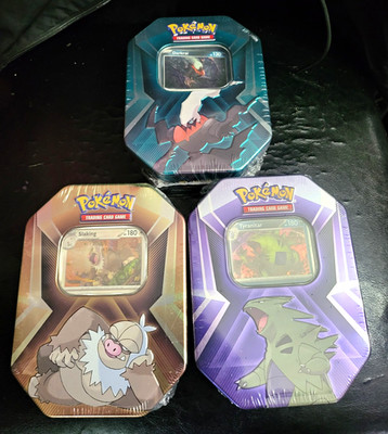 Pokemon Trading Card Game Collector Tins Darkrai Slaking Tyranitar. $35 Each Tin