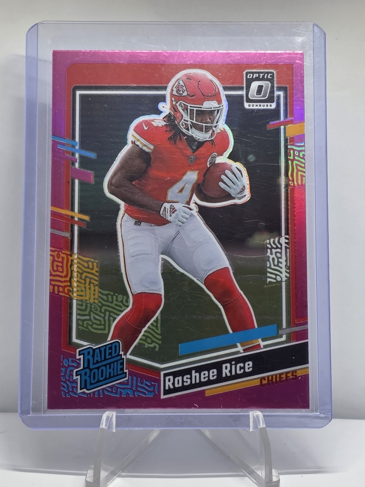 2023 Panini Donruss-Rated Rookie Rashee Rice #350 Optic Preview Pink Prizm