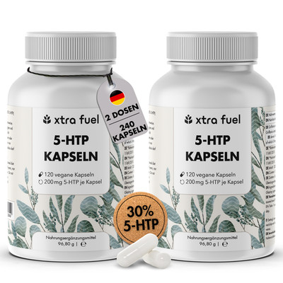 5-HTP 200 mg - 30% Extrakt aus Griffonia Simplicifolia - 2er Bundle