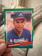 1991 Donruss - David Justice #683 3 Yellow Stripes on Right Border