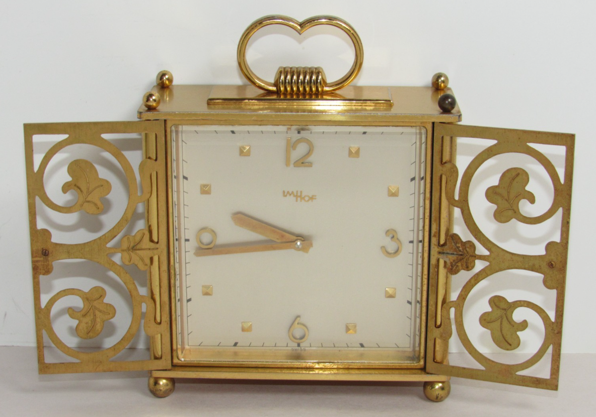 Imhof Swiss Made Carriage Desk Clock 15 Jewels 8-Day Timepiece | eBay