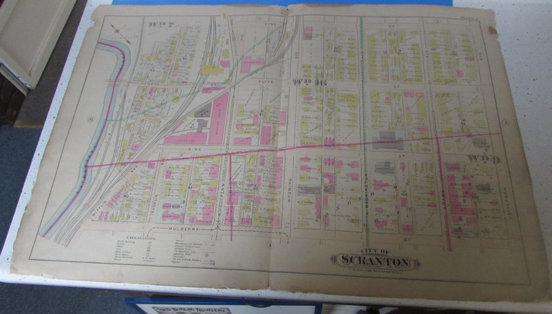 1898 SCRANTON PA - (WARD 7,9,16 )  - ATLAS PLATE 2  - GREAT DOWNTOWN MAP