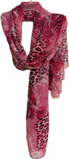 Vibrant Pink Sheer Animal Print Scarf for Any Season