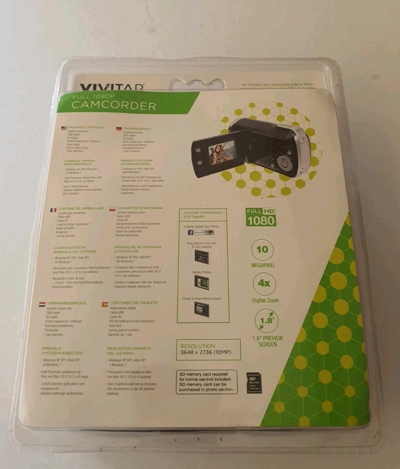 VIVITAR - DVR908MFD Full HD 1080P Camcorder 10 Megapixel Pink NEW SEALED - Image 2 of 2