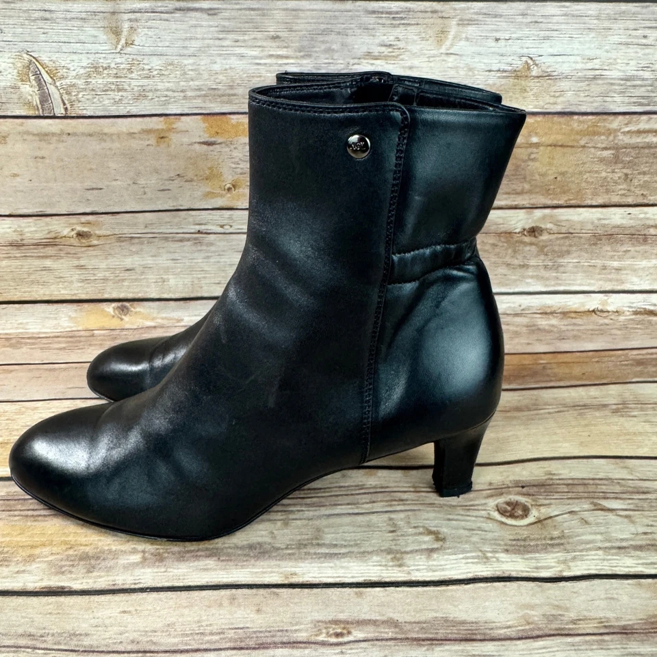 AGL Attilio Giusti Leombruni Negro Clásico Cuero Botines 39.5 Foto 4 de 4