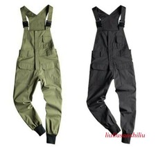Men's Cargo Overalls Casual Pants Suspender Long Trousers Outdoor jumpsuits
