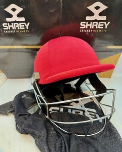 Shrey Cricket Helmet Red XL Steel Grill – Adult Size, Used Good Condition
