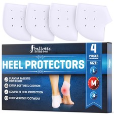Ballotte Premium Silicone Heel Cups, Gel 2 Pair (Pack of 1), Medium (4 Pack) 