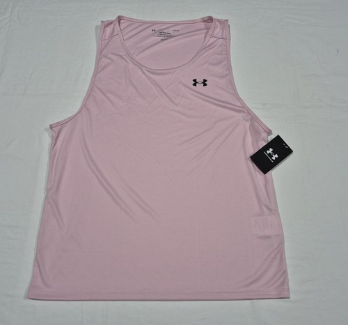Under Armour Mens  Velocity SL Chalk Pink  Tank Heat Gear Loose 1383408-647