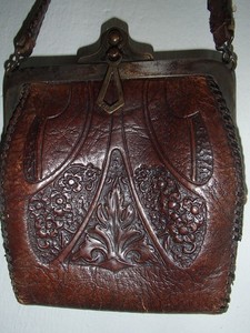 Montana Ranch Attic Find Antique Nocona Boot LEATHER Hand Tooled PURSE 100 Years