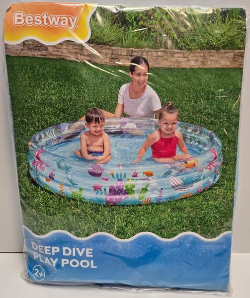 Bestway Deep Dive Planschbecken – Ø 152 × 30 Cm – 3-Ring Kinderpool (0269 W2)-image