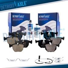 Front & Rear Ceramic Brake Pads w/Hardware Kit for BMW 740i 740iL M5 X5