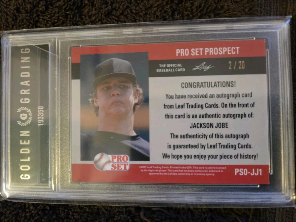 JACKSON JOBE AUTO #2/20 MINT 9 PRO SET PROSPECT LEAF PURPLE WAVE+25 MLB CARDS  - Image 4 of 4