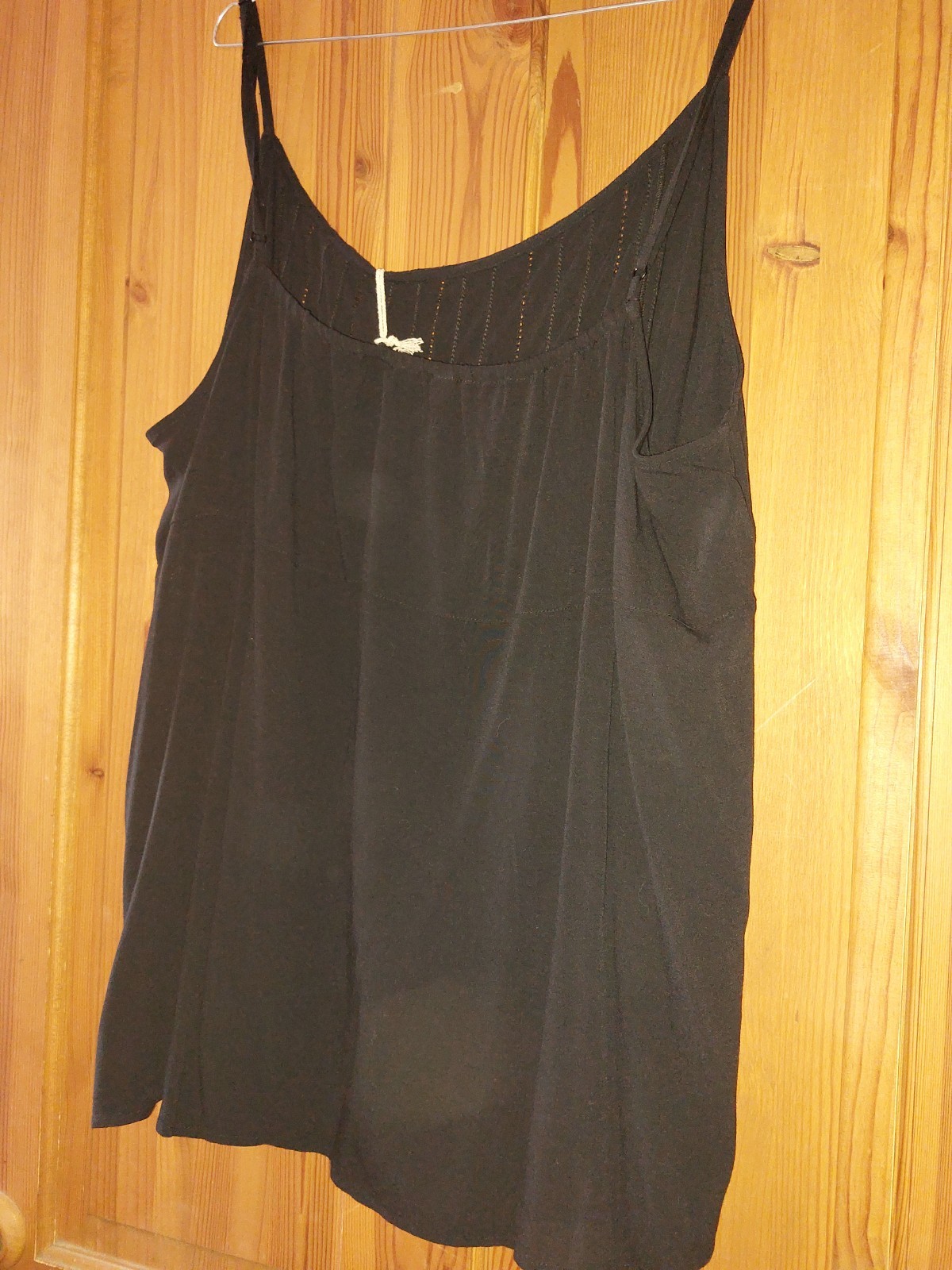 Fat Face 'Sloane' black hippie boho embroidery pintuck camisole top size 22 BNWT image 2