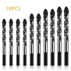 10x Masonry Concrete Drill Bit Set for Tile Ceramic Glass Marble Multifunctional