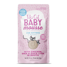 Tiki Pets Tiki Cat Baby Mousse Wet Cat Food Chicken Duck Duck Liver 2.4 Oz.