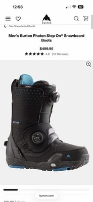 Burton Photon Wide Step On 10.5 US ブラック Burton Photon Wide Step On Men's Snowboard Boots Black Size 10