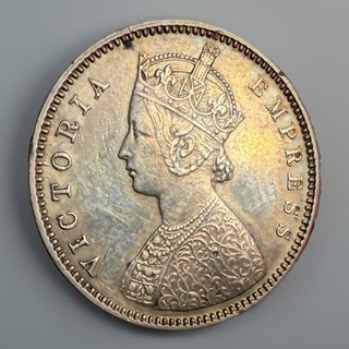 Britisch Indien 1/2 Rupie 1887.B Erhaltung vz