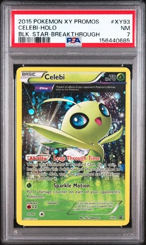 2015 POKEMON XY BLACK STAR PROMOS BREAKTHROUGH #XY93 CELEBI-HOLO PSA 7