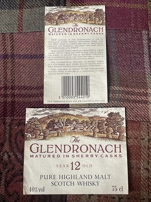 Glendronach 12 Jahre Highland Malt Scotch Whisky Etikett
