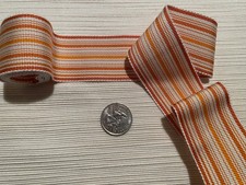 1.5YD SAMUEL & SONS 57683 Preston Silk Striped Border Clementine 56% Silk Trim