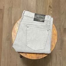 John Varvatos White Painted Denim Jeans Pants JV702 Slim Cut Size 32 Biker