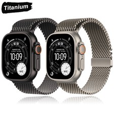 Solid Titanium Milanese Loop Band for Apple Watch Ultra 3 2 1 49mm S11 10 9 8 7