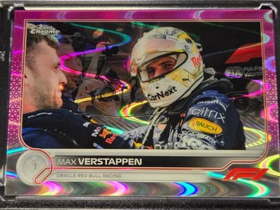 Max Verstappen 2022 Topps Chrome F1 Pink Raywave Parallel #4 /75 Oracle Red Bull