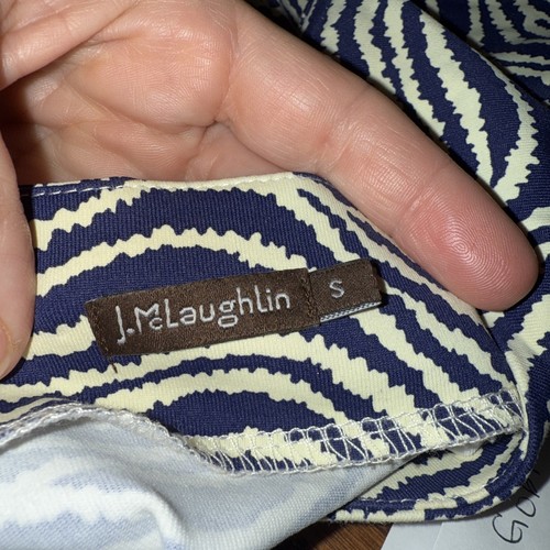 J. Mclaughlin Nicola Zebra Print Navy 3/4 Catalina Cloth Dress Size Small - Picture 5 of 7