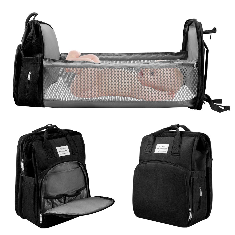 Große Wickelrucksack mit Babybett Wickeltasche Baby wasserdicht Bucksack Neu
