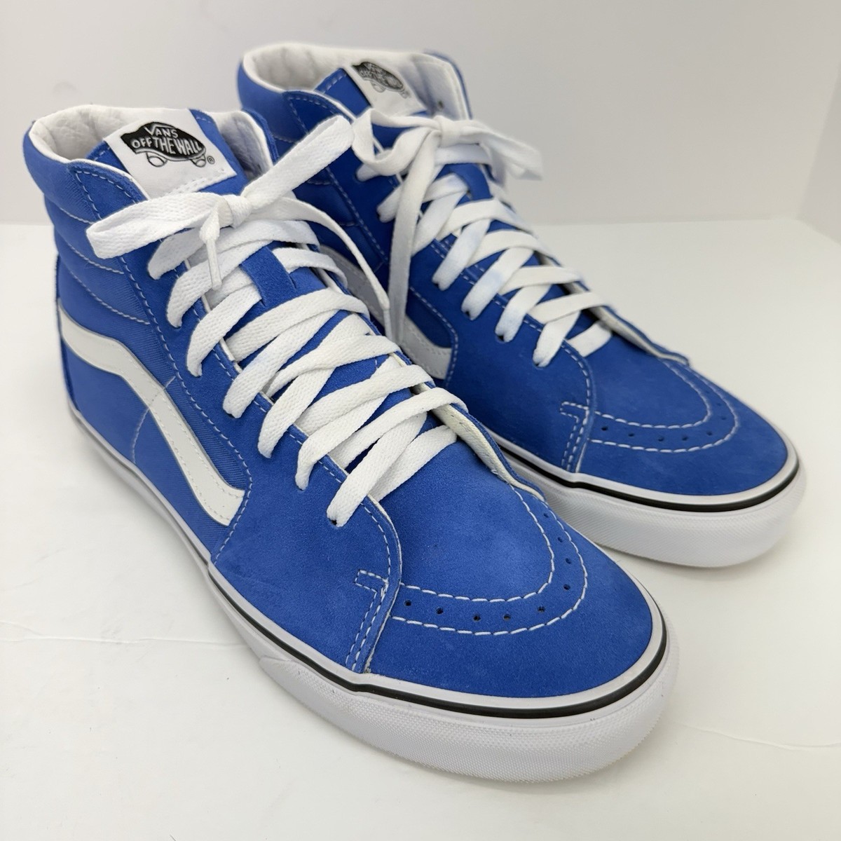 Vans SK8 Hi size Dazzling Blue Suede Canvas Skate High Top Sneakers