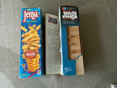 2 Vintage 1986/2000 Jenga  Milton Bradley MB  wood Game blocks 54 complete
