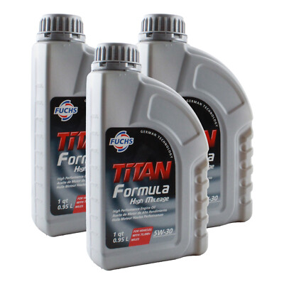 Fuchs Titan Formula High Mileage SAE 3 Quarts 5W-30 Engine Oil 3 x 1q