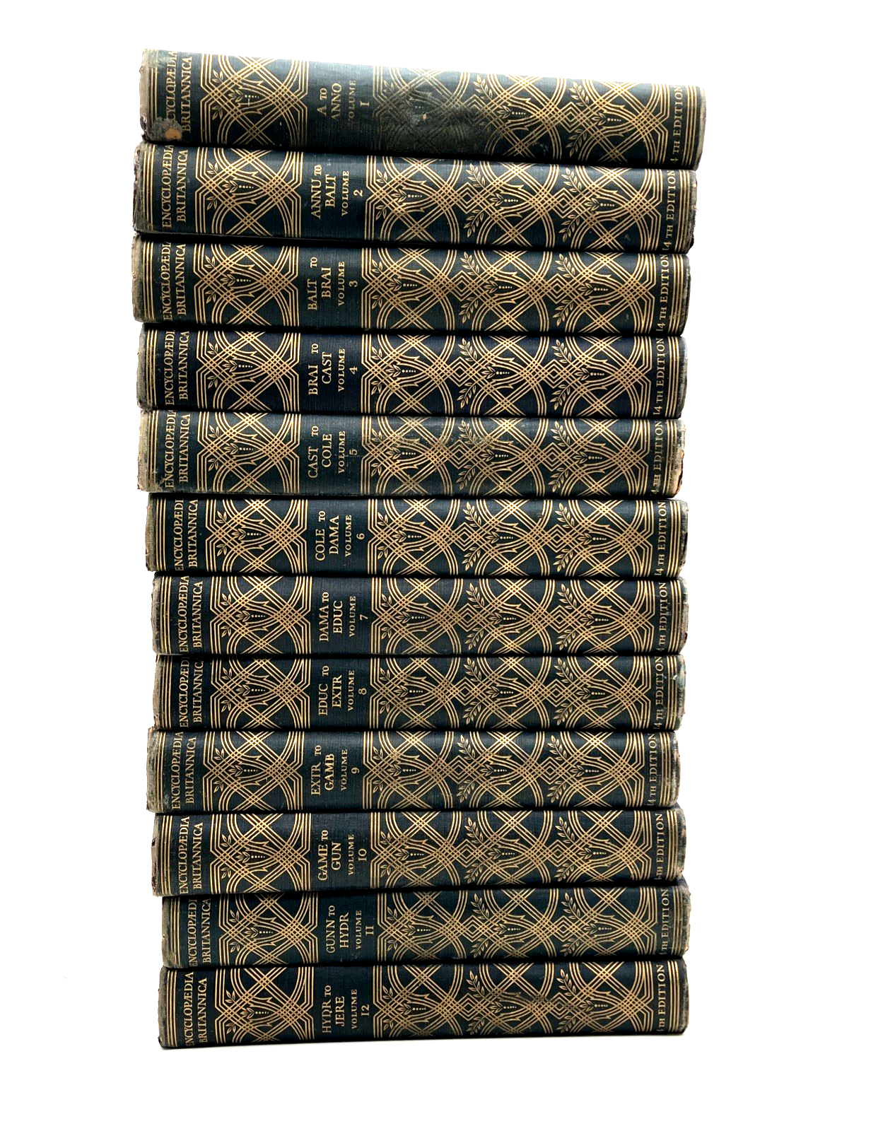 1929 Antique 14th Edition Encyclopaedia Britannica 12-Volume Set