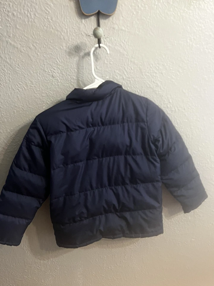 Chaqueta acolchada con cremallera completa azul marino Lands End para niños talla pequeña 8 Foto 2 de 4