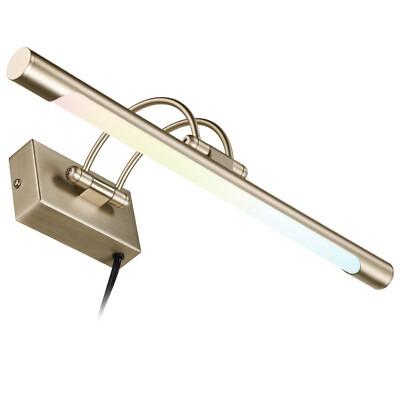 LED Picture Light, Swivel Metal Artwork Lamps, 2700K/3000K/4000K, Antique Brass