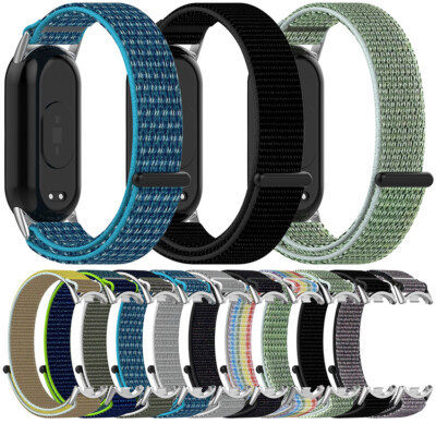Nylon Strap Loop-Back Woven Watchband Belt for XIAOMI Mi Band 9/9 NFC 8/8 NFC