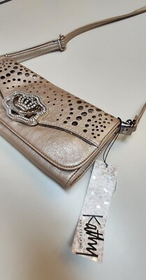 Kathy Van Zeeland Crossbody Gold With Rhinestones NWT
