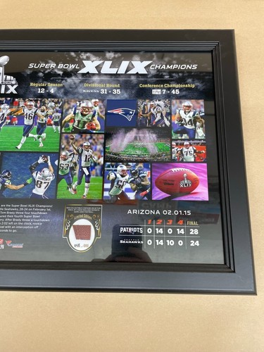 New England Patriots 2015 Postseason Super Bowl Champions Framed Glass Picture - Picture 3 of 5