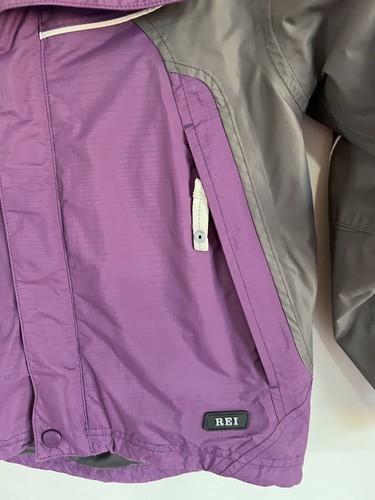 REI Co-op Girls Purple/Gray Billed Hood Nylon Jacket Windbreaker S 6/7 - Picture 2 of 7