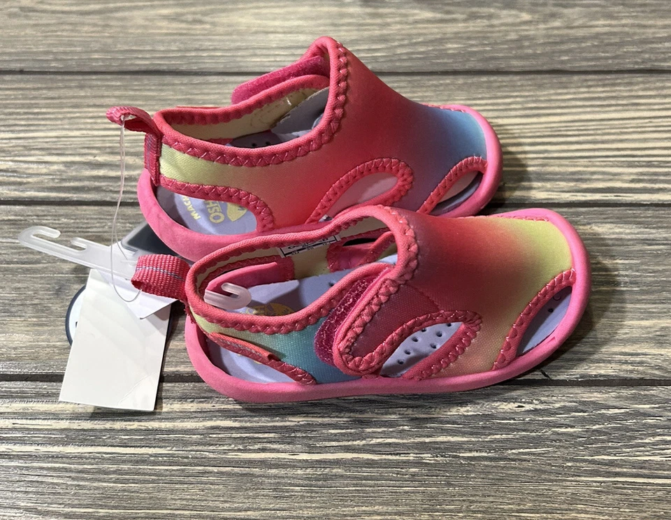 OshKosh B'Gosh девочек розовый многоцветный Swimmie сандалии туфли с Ярлыками размер 5 ребенка ясельного возраста  - Изображение 2 из 4