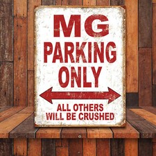 Funny MG Parking Only Retro tin metal sign home decor gift