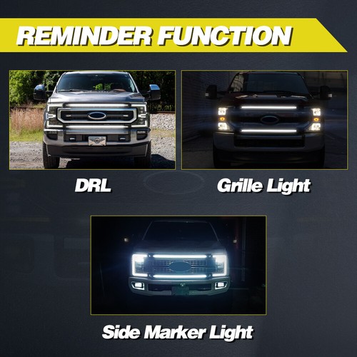 For 2017-2022 Ford Super Duty F-250 LED Grill Accent Lights Top Bottom Bar Kit - Picture 6 of 12
