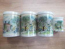 Vintage Worcester Ware London Scene Tins Canisters 1960s