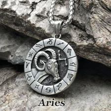 Double sided Chinese zodiac pendant necklace for men and women