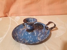 Ancien bougeoir tole émaillée rat de cave old enamel sorti de grenier