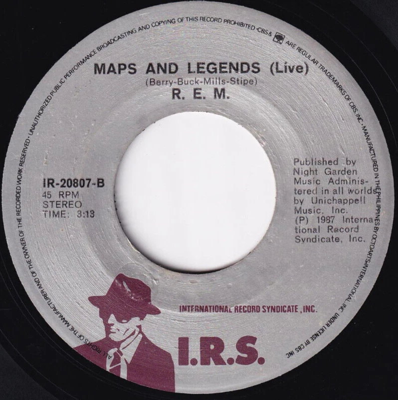 Philippines R.E.M. The One I Love / Maps And Legends 45 rpm Vinyl Record - Image 4 of 4