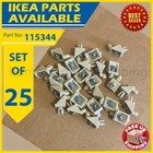 115344 X 25 IKEA KOMPLEMENT PAX Wardrobe Shelf Support/Plug/Pins/Brackets -Beige