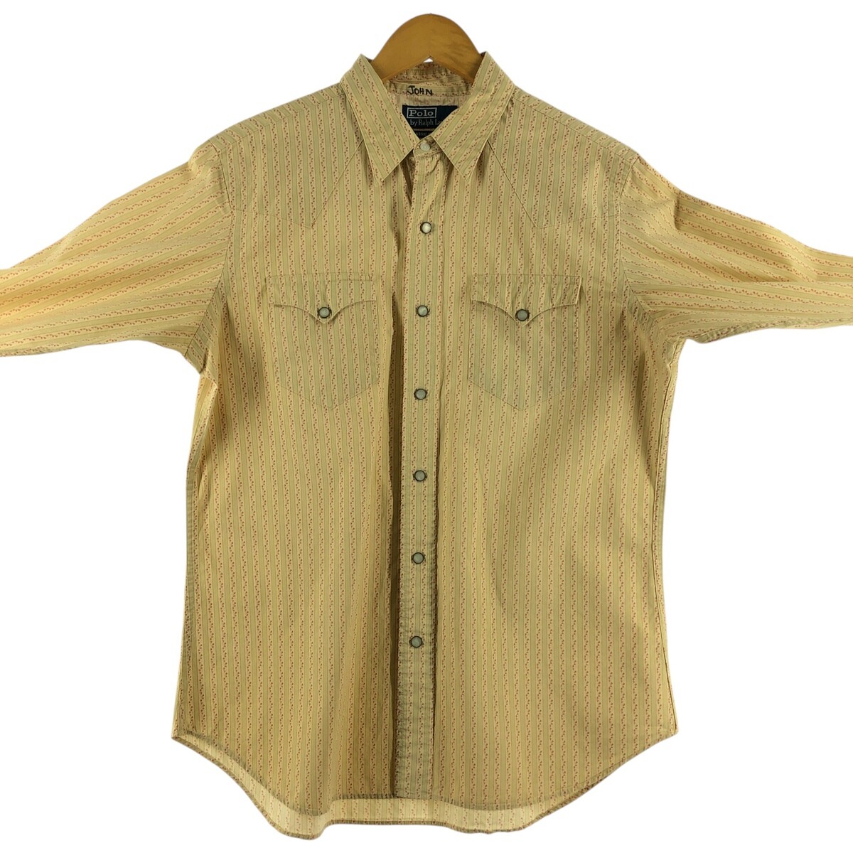90s Ralph Lauren Shirt RL WESTERN Lサイズ！ Ralph Lauren Classic Western Stripe Pattern Long Sleeve