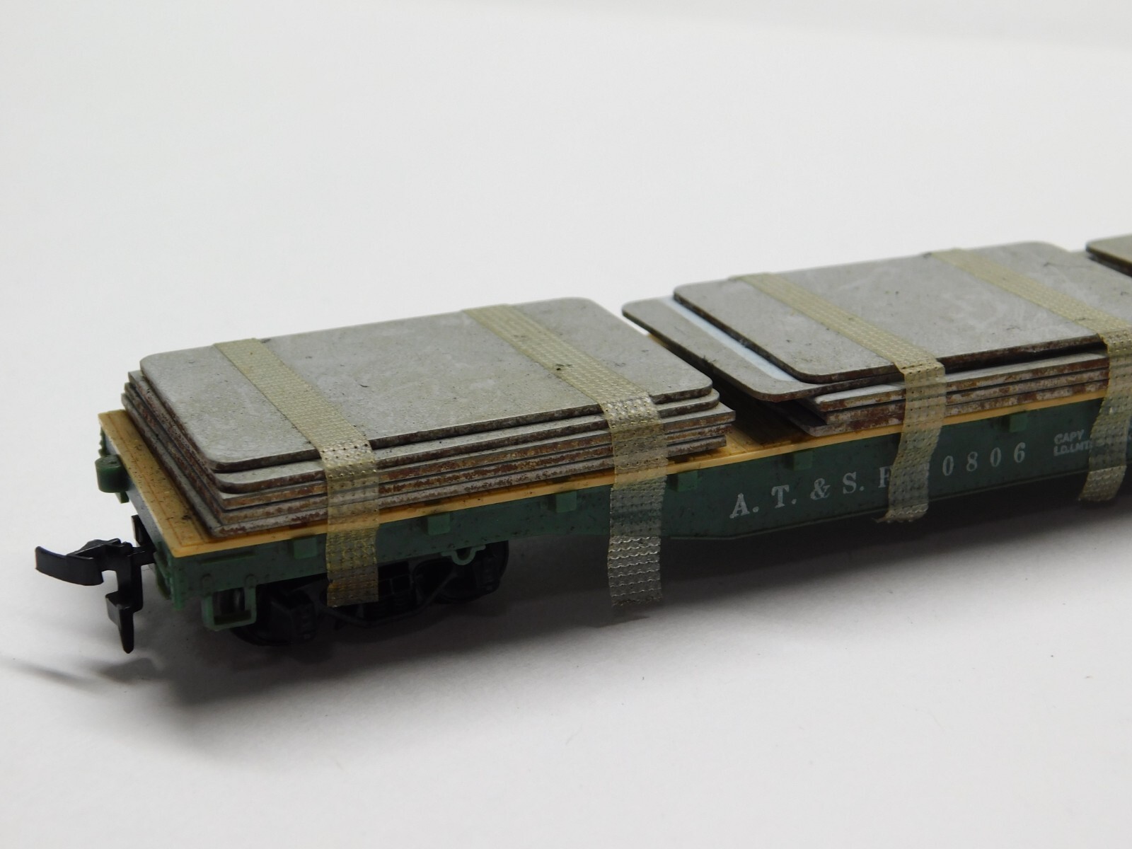 HO Scale A.T.&S.F. Flat Car Train 0806 w/ Custom Weights Load eBay